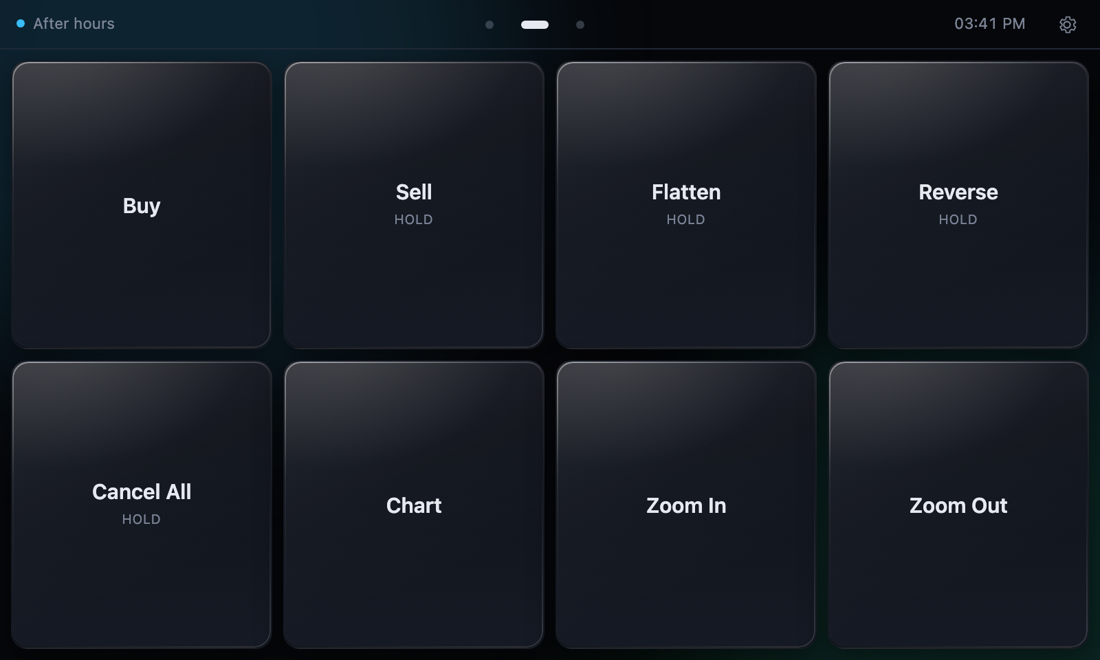Grid of large macro buttons